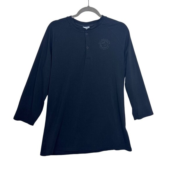 Gymshark Legacy Henley Men’s L Shirt Black 3/4 sleeve Athletic Casual Top - Picture 3 of 13